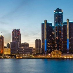 Ren Cen near the river front