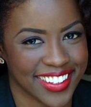 Black woman Wearing red lipstick